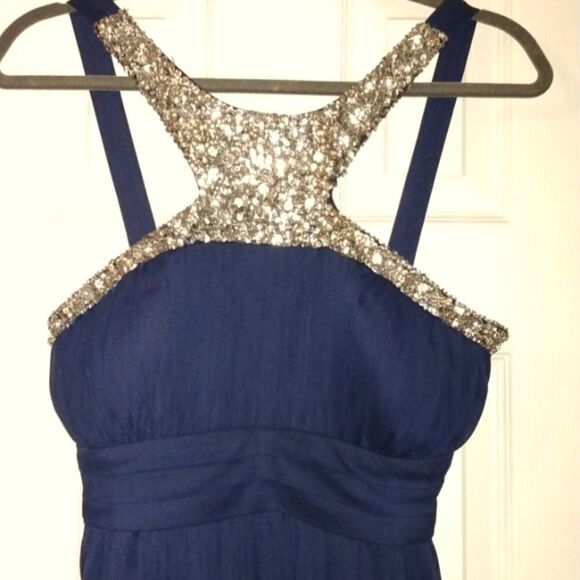 Jodi Kristopher Dark Indigo Evening Wedding Formal Dress 11 - Picture 3 of 11